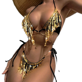 Sequins tassels bikini party dress