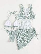 3 Pieces Swimming Cover-up Suit