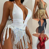 Women's Sparkly Fringe Bikini Suit