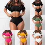 Ruffled Shoulder Bikini Set