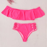 Ruffled Shoulder Bikini Set