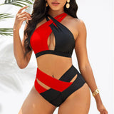 Two Piece Solid Swimwear Bikini Set