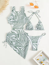 3 Pieces Swimming Cover-up Suit
