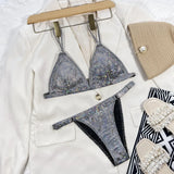 Backless Triangle Bikini Set