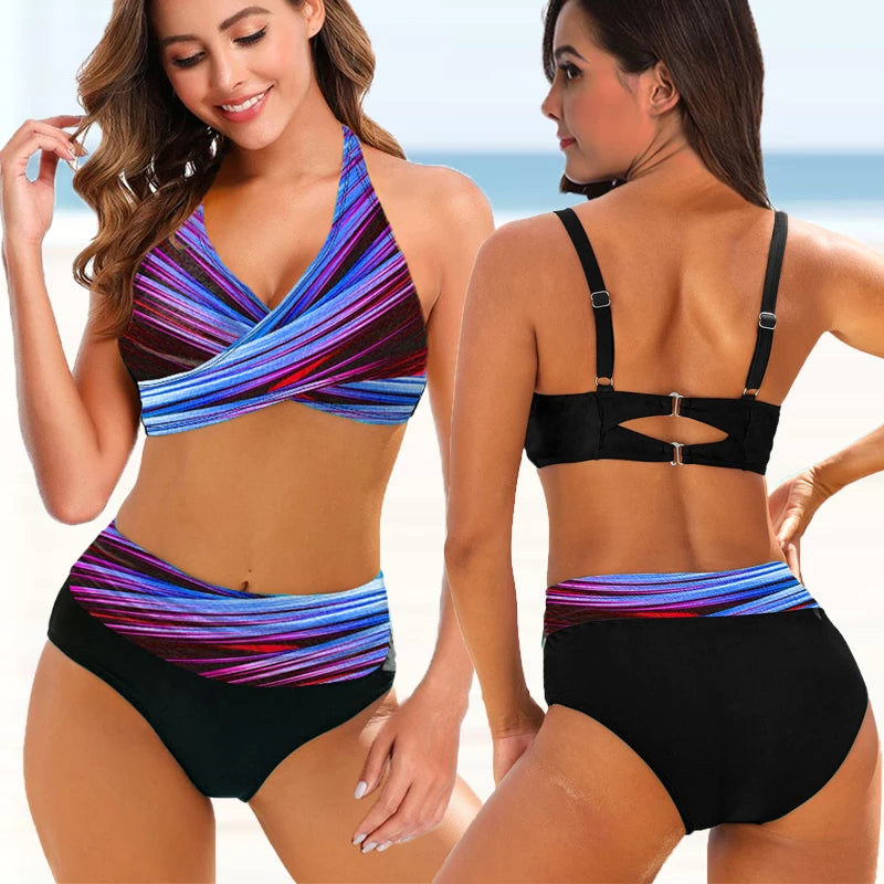 Women's Stripe Bikini Swimsuit