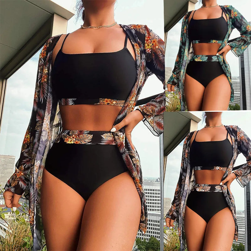 Bikini Suit with Long-Sleeved Cover-Up