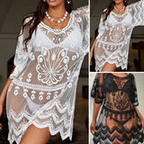 Lace-up beach dress cover-up